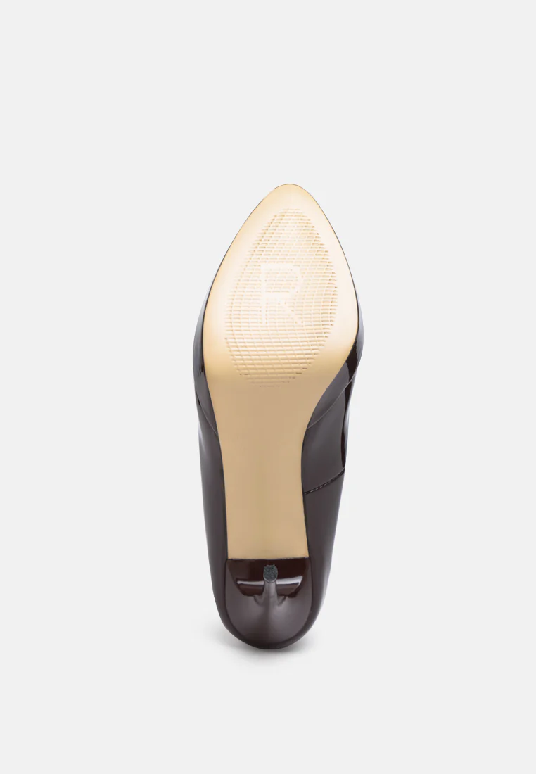 FAUSTINE Espresso Stiletto Pump Sandals - Image 6