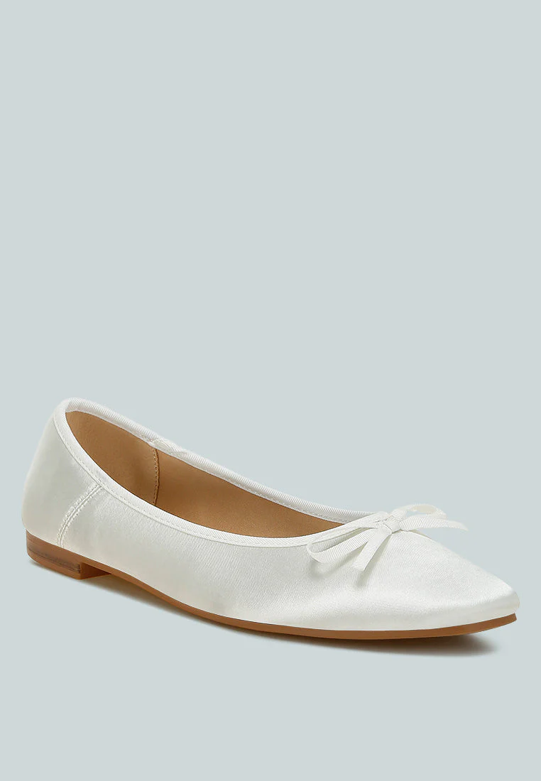 Fearless Satin Bow Embellished Ballerinas - Image 2