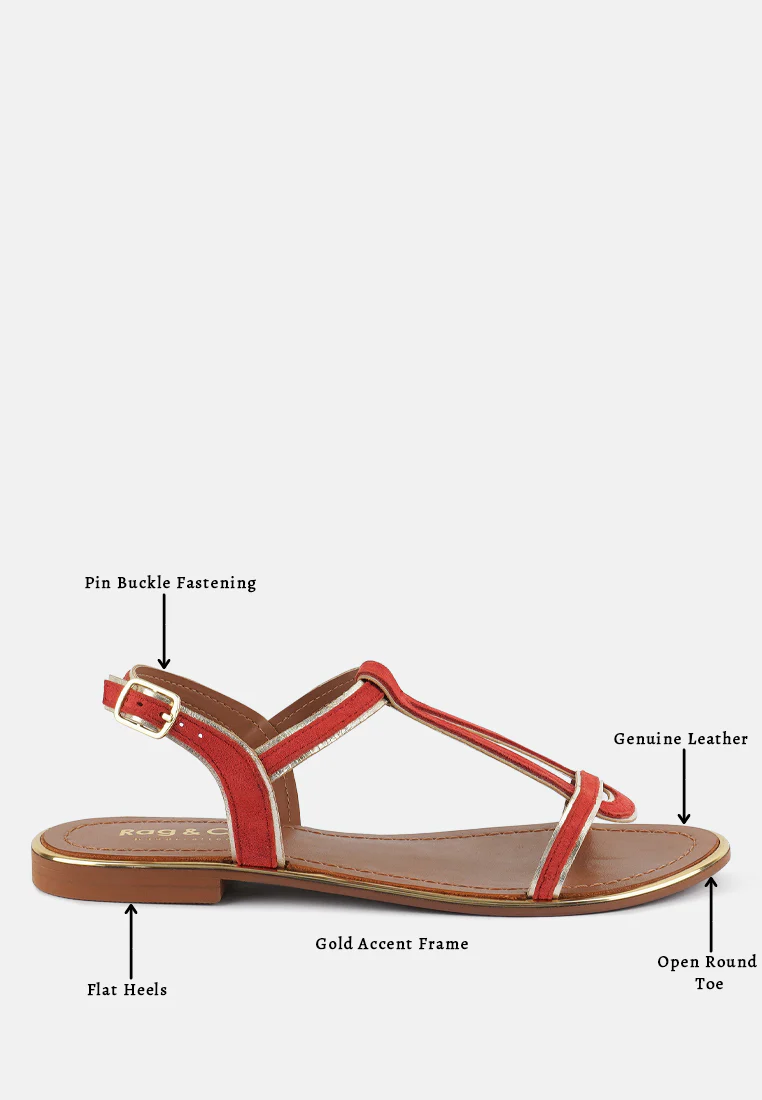 FEODORA Red Flat Slip-on Sandals - Image 8