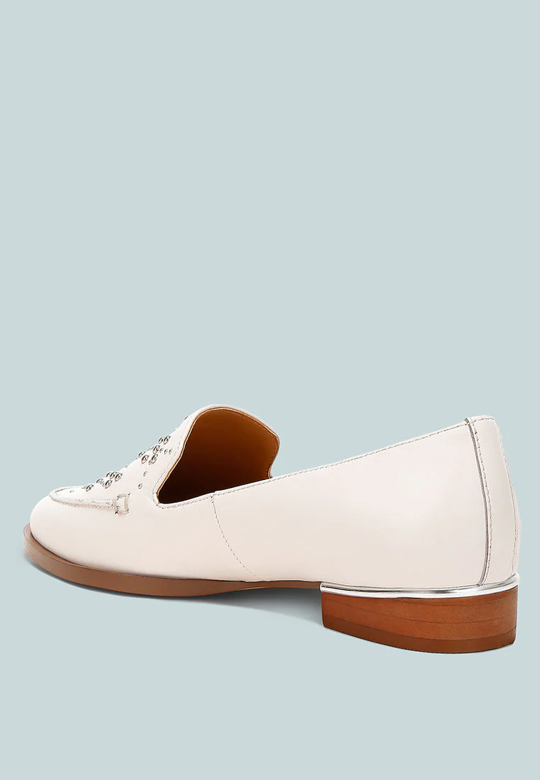 Gabassi Studded Genuine Leather Loafers - Image 3