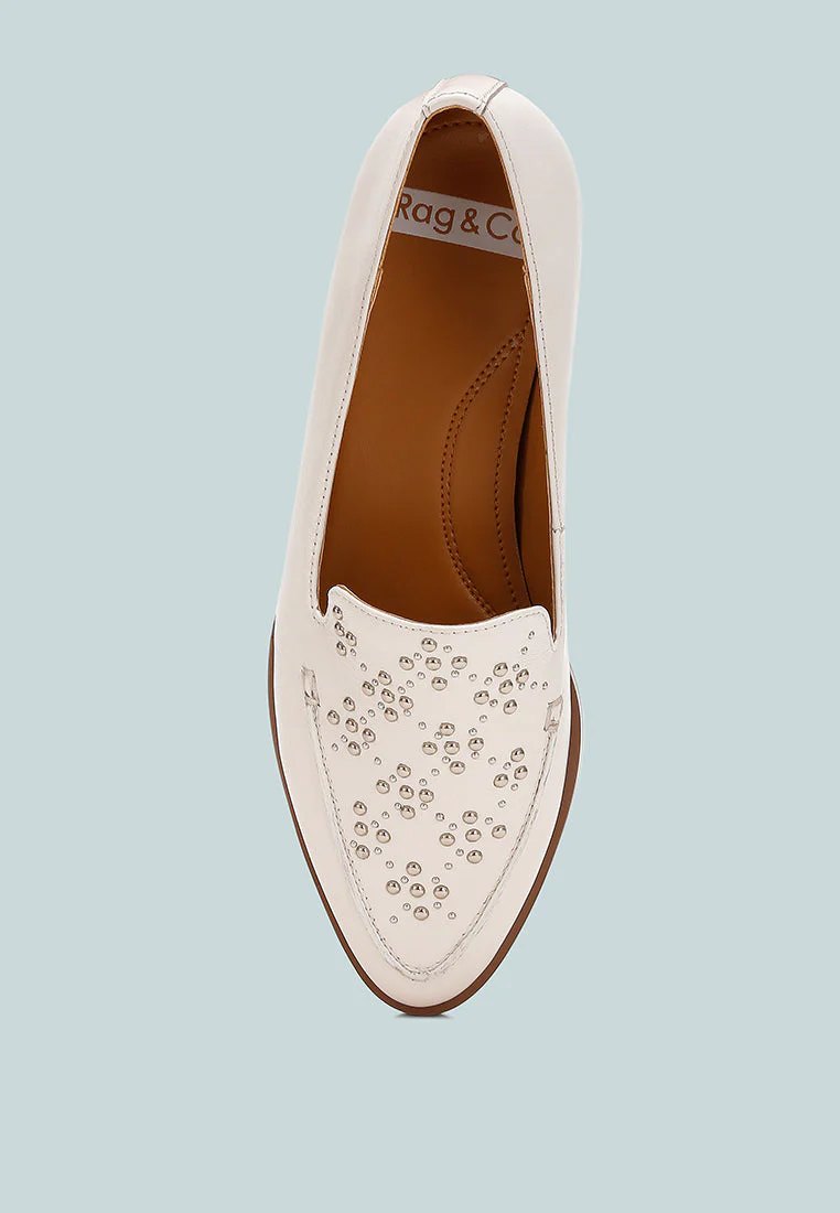 Gabassi Studded Genuine Leather Loafers - Image 4