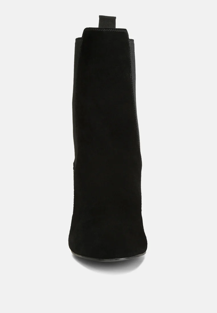Gaven Suede High Ankle Chelsea Boots In Black - Image 3