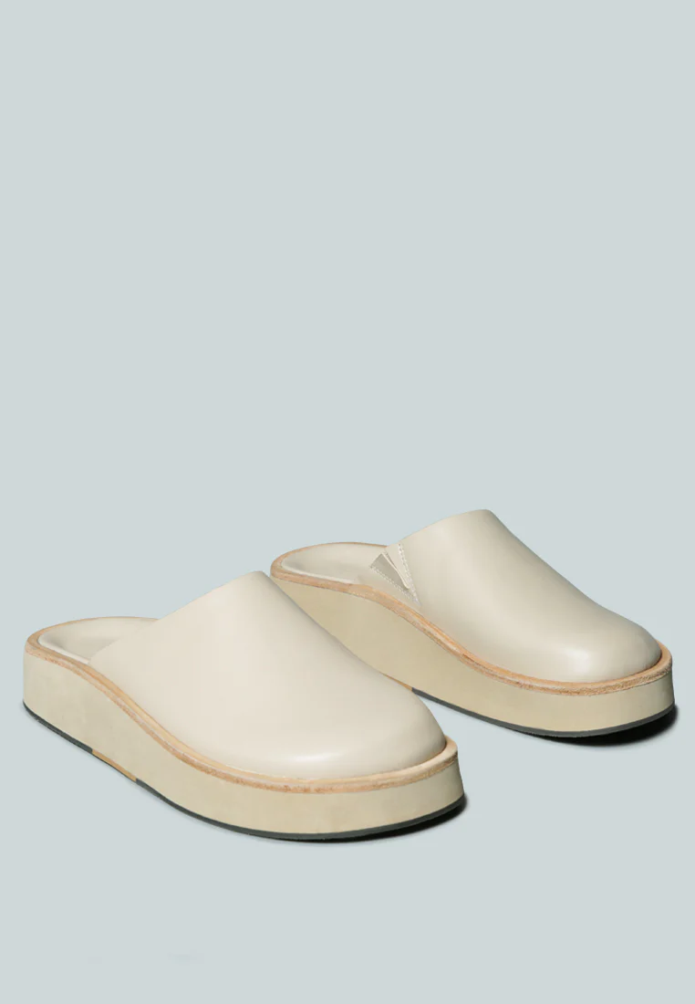 GIVENS Flatform Nude Slip-On Mules - Image 2