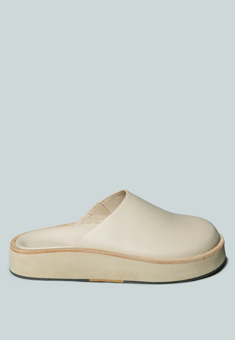 GIVENS Flatform Nude Slip-On Mules - Image 3