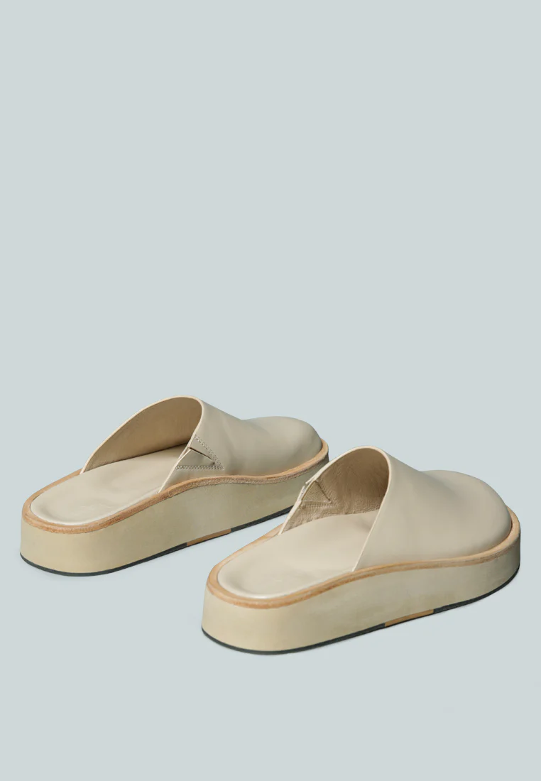 GIVENS Flatform Nude Slip-On Mules - Image 5
