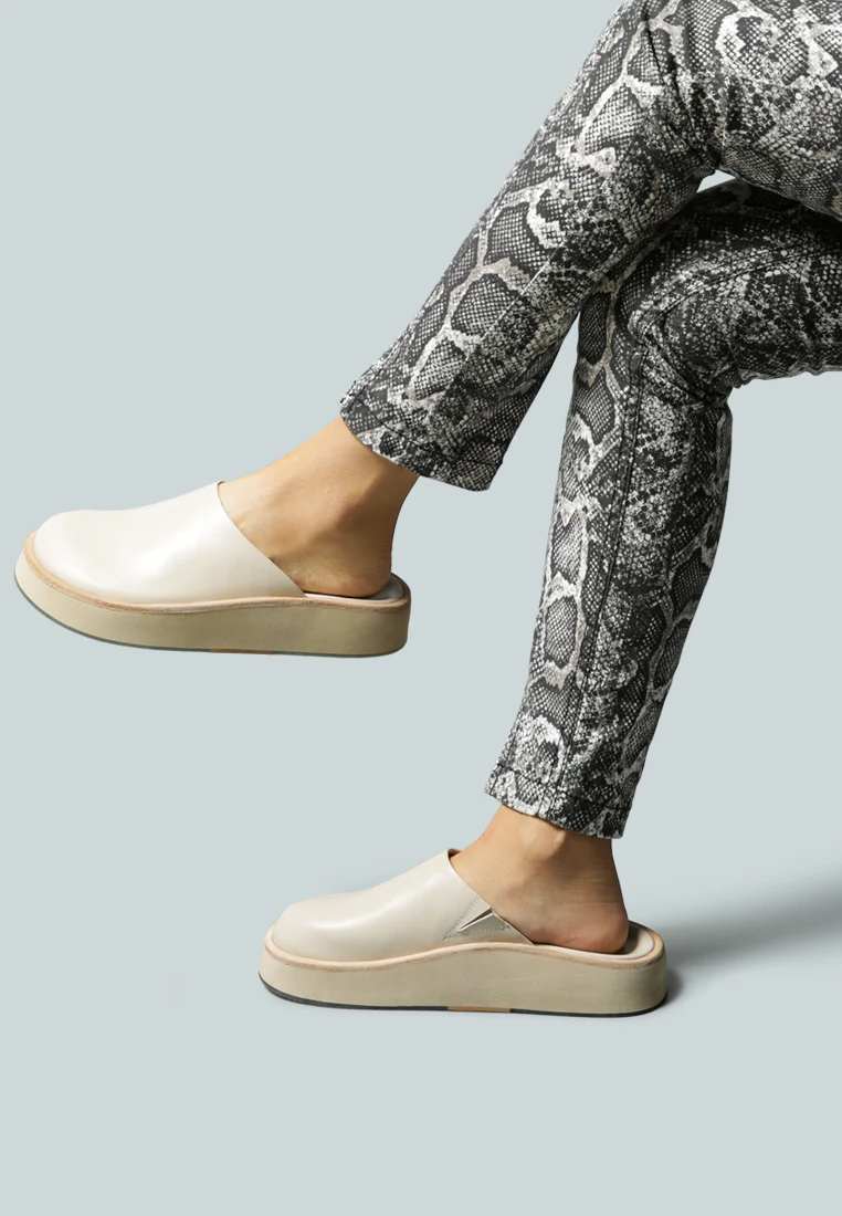 GIVENS Flatform Nude Slip-On Mules - Image 6