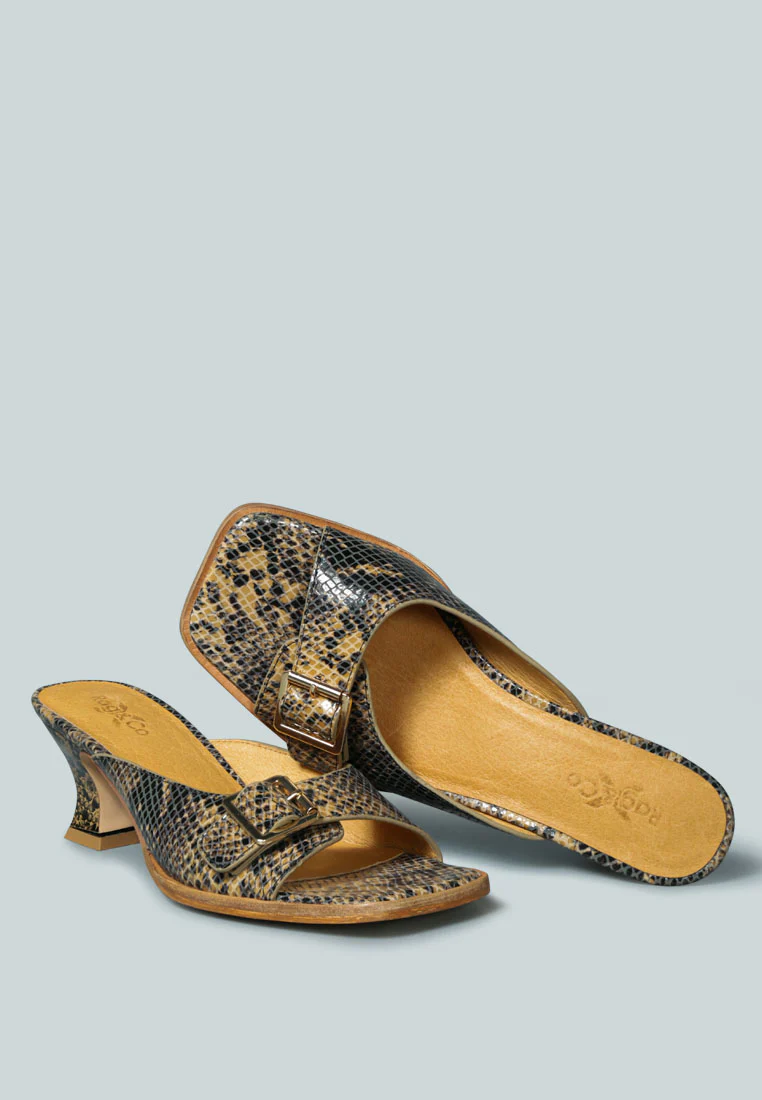 GOMEZ-ART-NOUVEAU Leather Slip-On Sandal in Animal Print - Image 3