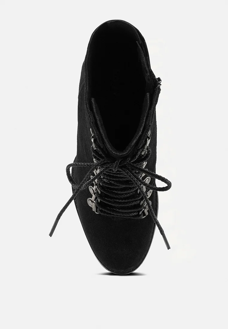 GOOSE-FEATHER Antique Black High Heeled Ankle Boot - Image 6