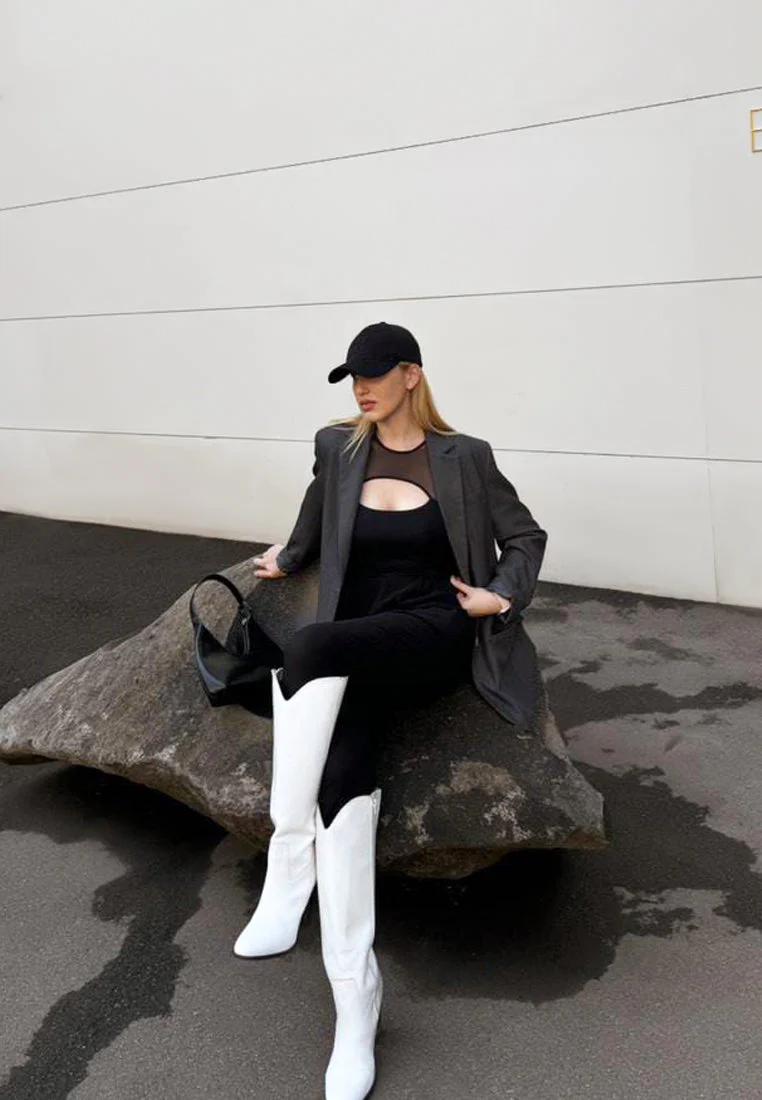 GREAT-STORM White Leather Calf Boots - Image 2