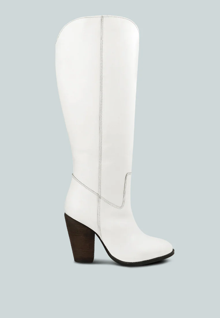 GREAT-STORM White Leather Calf Boots - Image 3