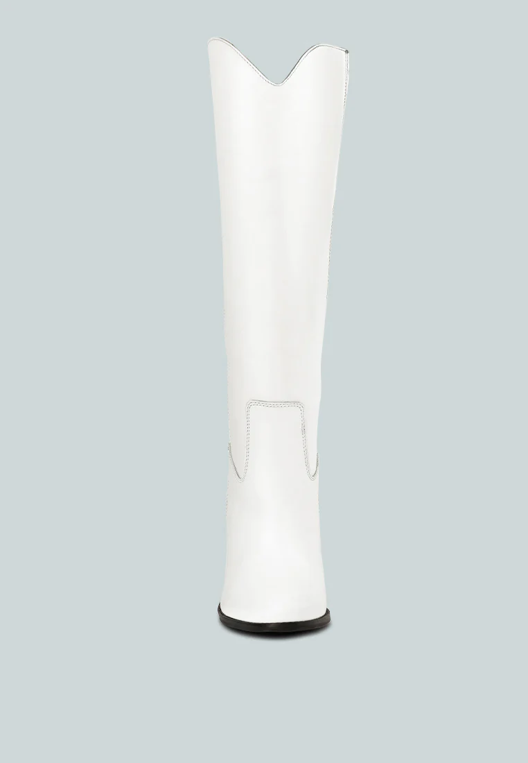 GREAT-STORM White Leather Calf Boots - Image 4