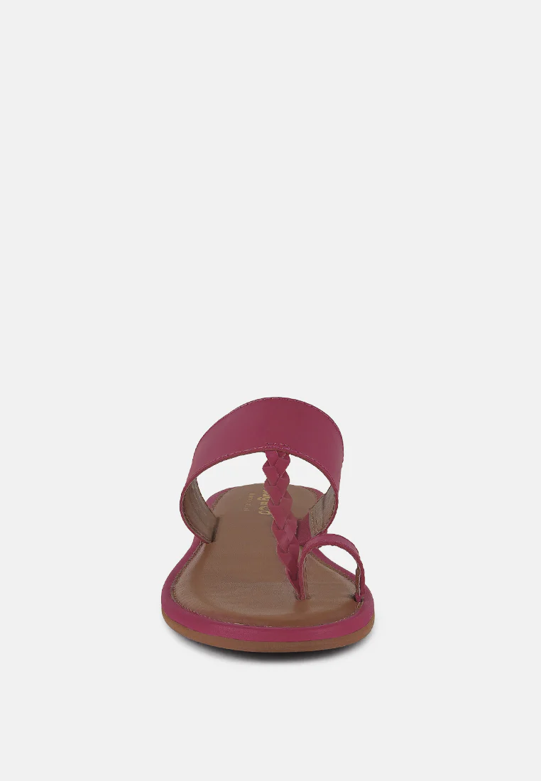 HARRIS Fuchsia Toe Ring Braided Slip Ons - Image 3