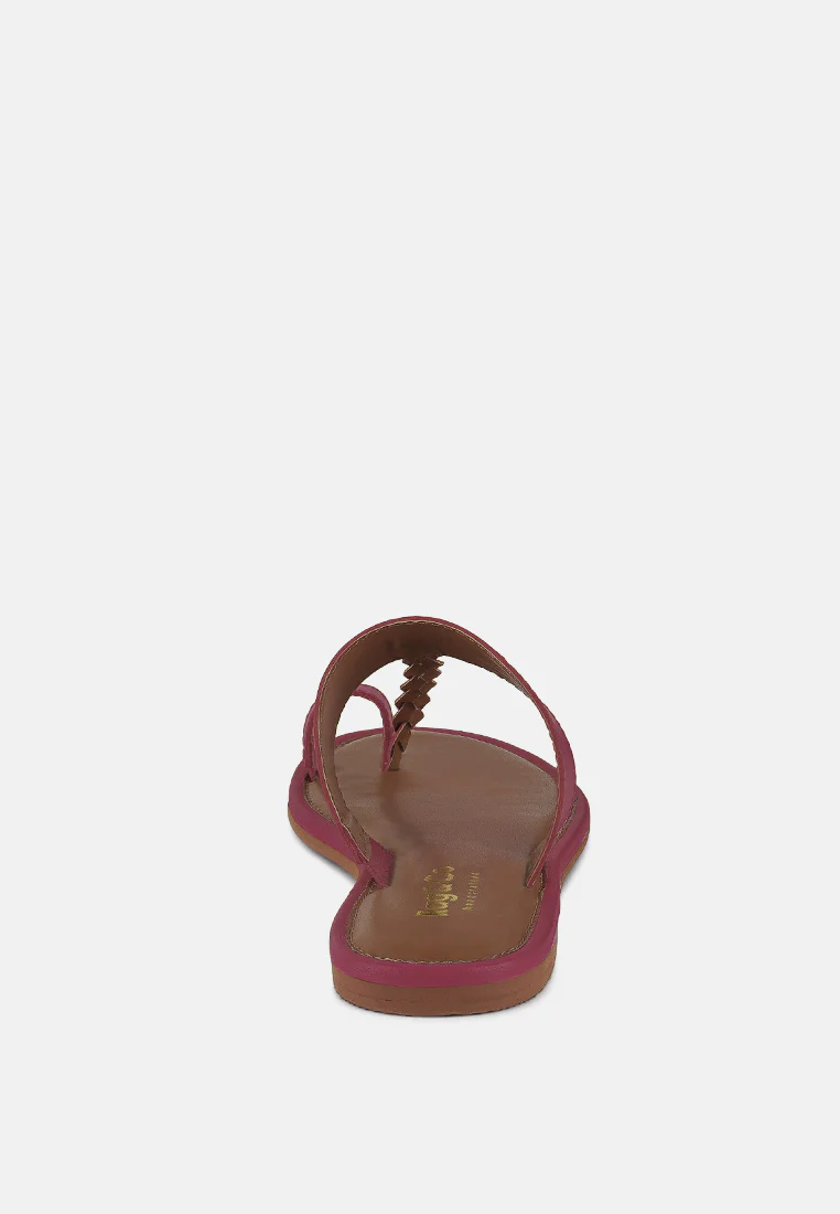 HARRIS Fuchsia Toe Ring Braided Slip Ons - Image 5