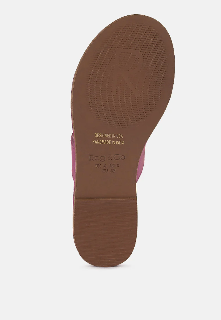 HARRIS Fuchsia Toe Ring Braided Slip Ons - Image 7
