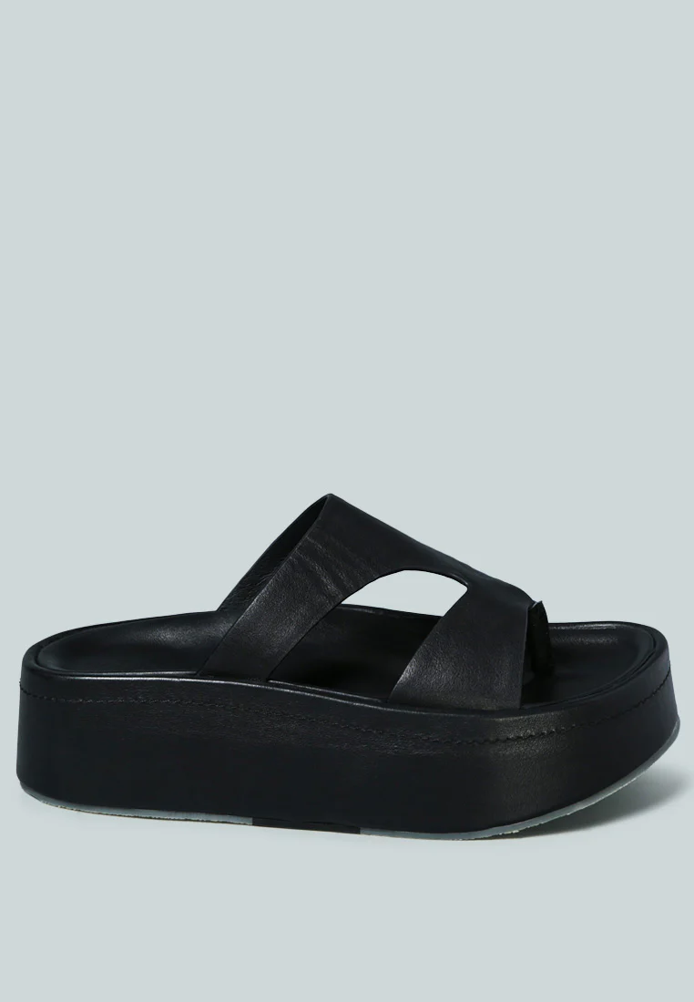 HATHAWAY Slip-On Platform Sandal in Black - Image 2
