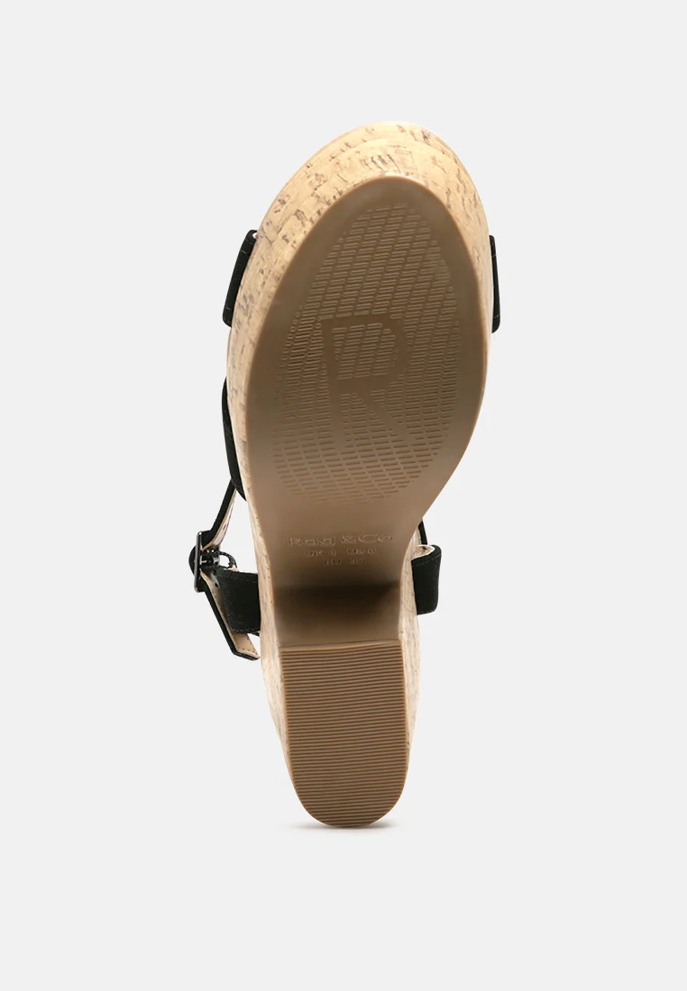 ULLA High Heeled Block Sandal in Black - Image 6