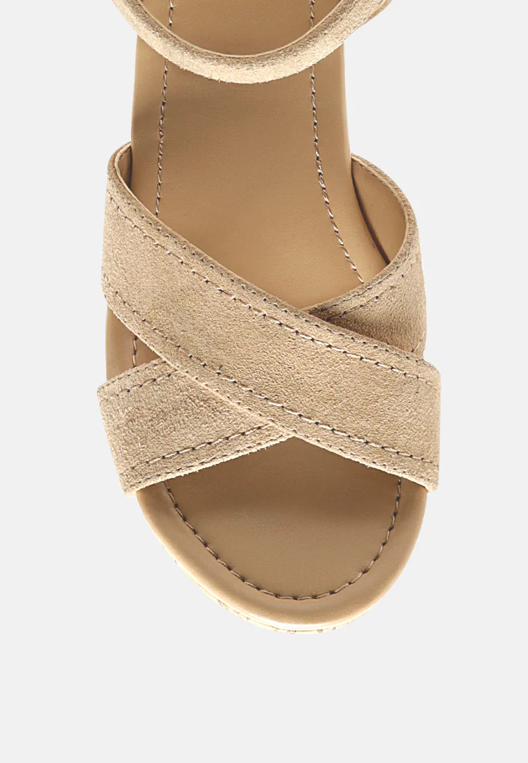ULLA High Heeled Block Sandal in Nude - Image 5