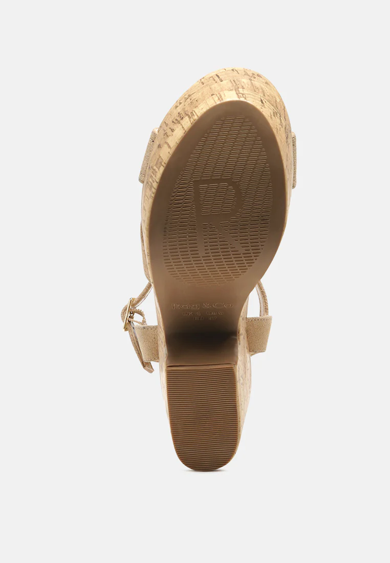 ULLA High Heeled Block Sandal in Nude - Image 6