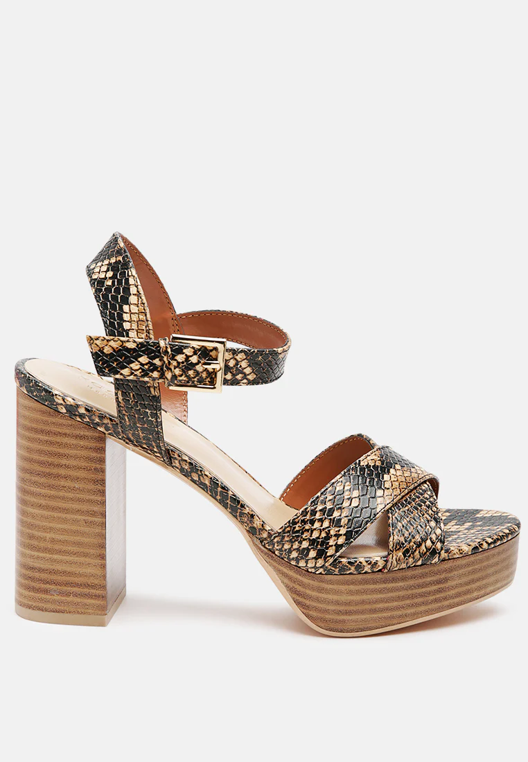CHYPRE High Heeled Block Sandal In Tan