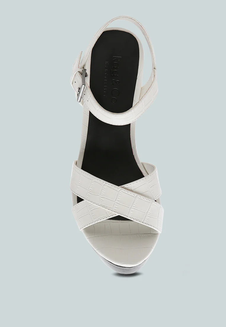 CHYPRE High Heeled Block Sandal In White - Image 6