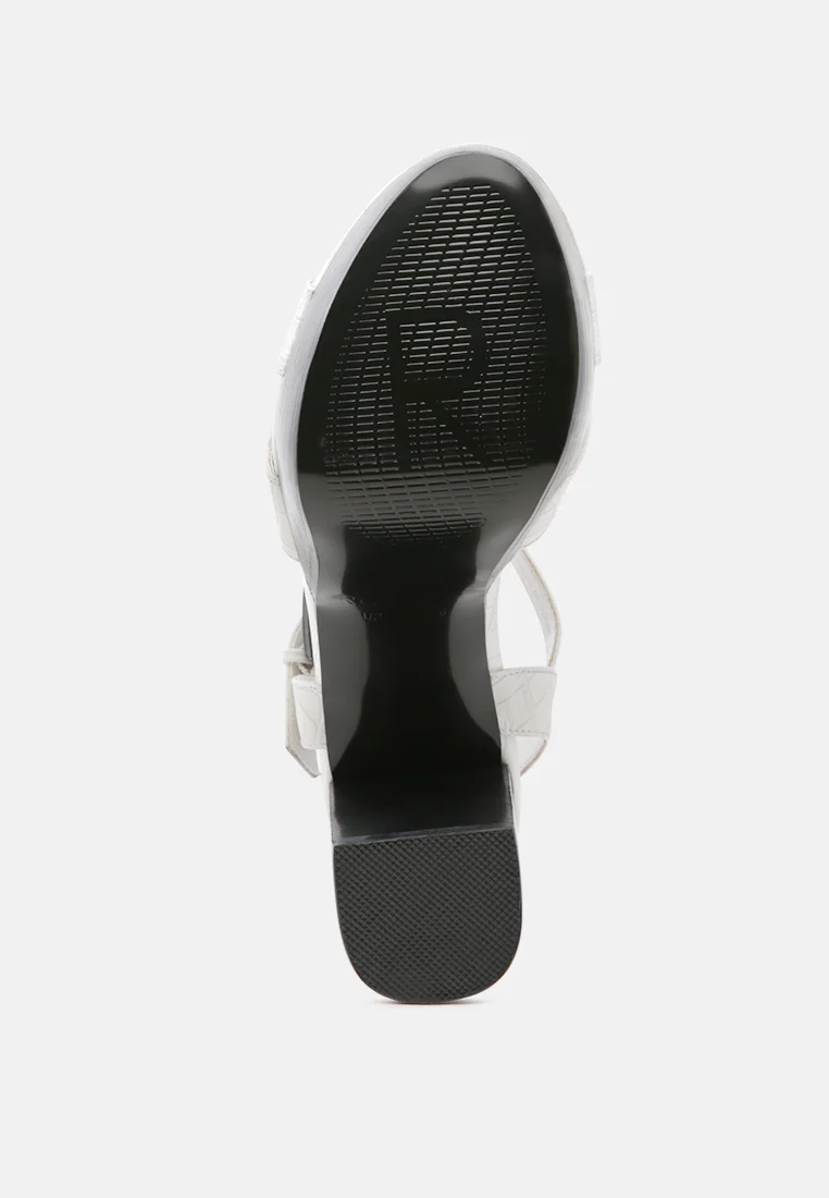 CHYPRE High Heeled Block Sandal In White - Image 7
