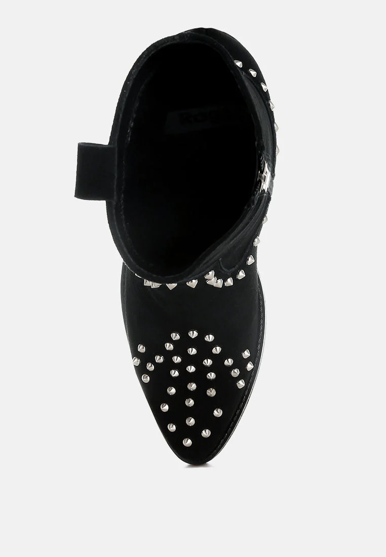 Hira Studs Embellished Cowboy Boots - Image 12