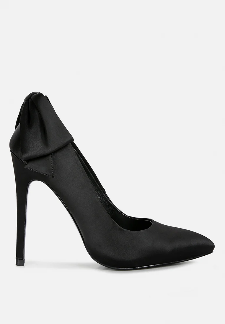 HORNET Black Satin Stiletto Pump Sandals