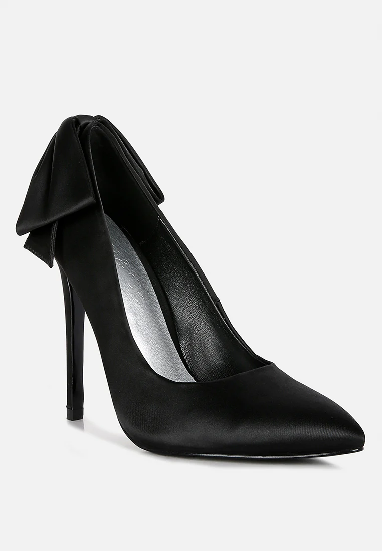 HORNET Black Satin Stiletto Pump Sandals - Image 2
