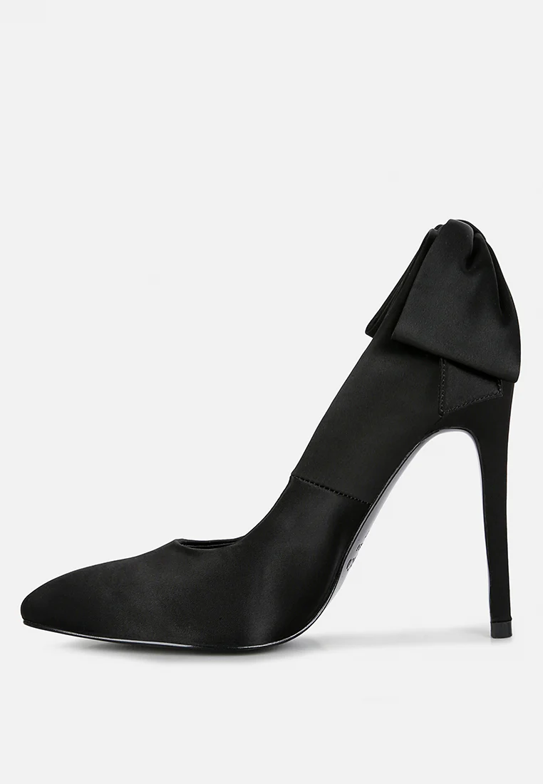 HORNET Black Satin Stiletto Pump Sandals - Image 3