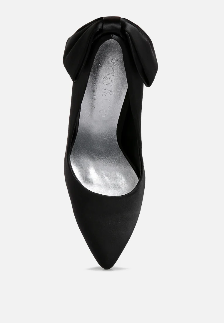 HORNET Black Satin Stiletto Pump Sandals - Image 4