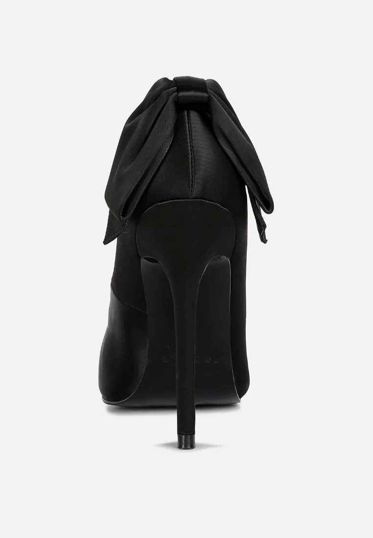 HORNET Black Satin Stiletto Pump Sandals - Image 5