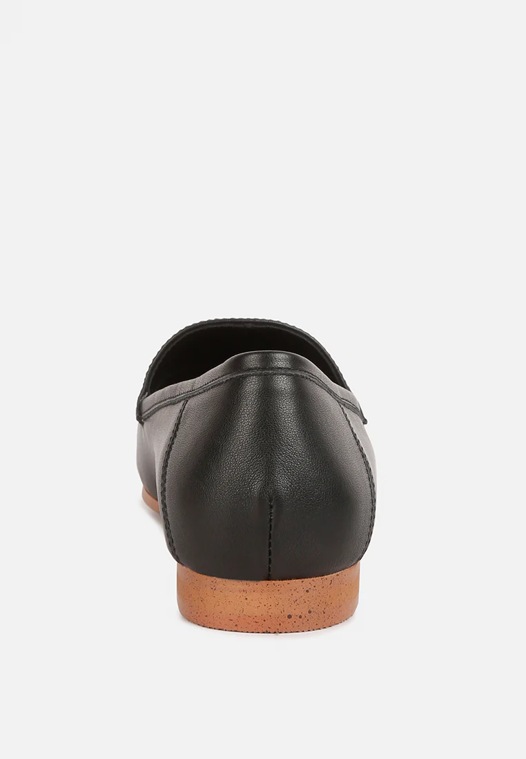 DARETH Horsebit Flat Heel Loafers in Black - Image 5
