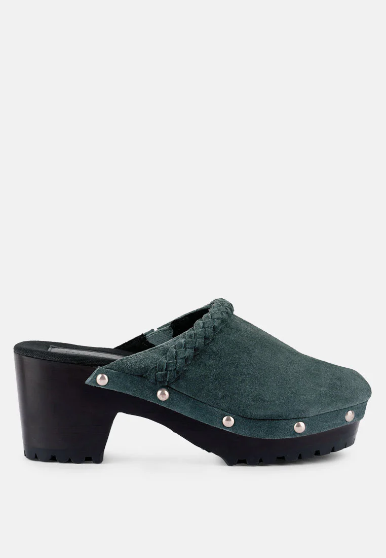 INCA Grey Fine Suede Leather Clogs - Image 2
