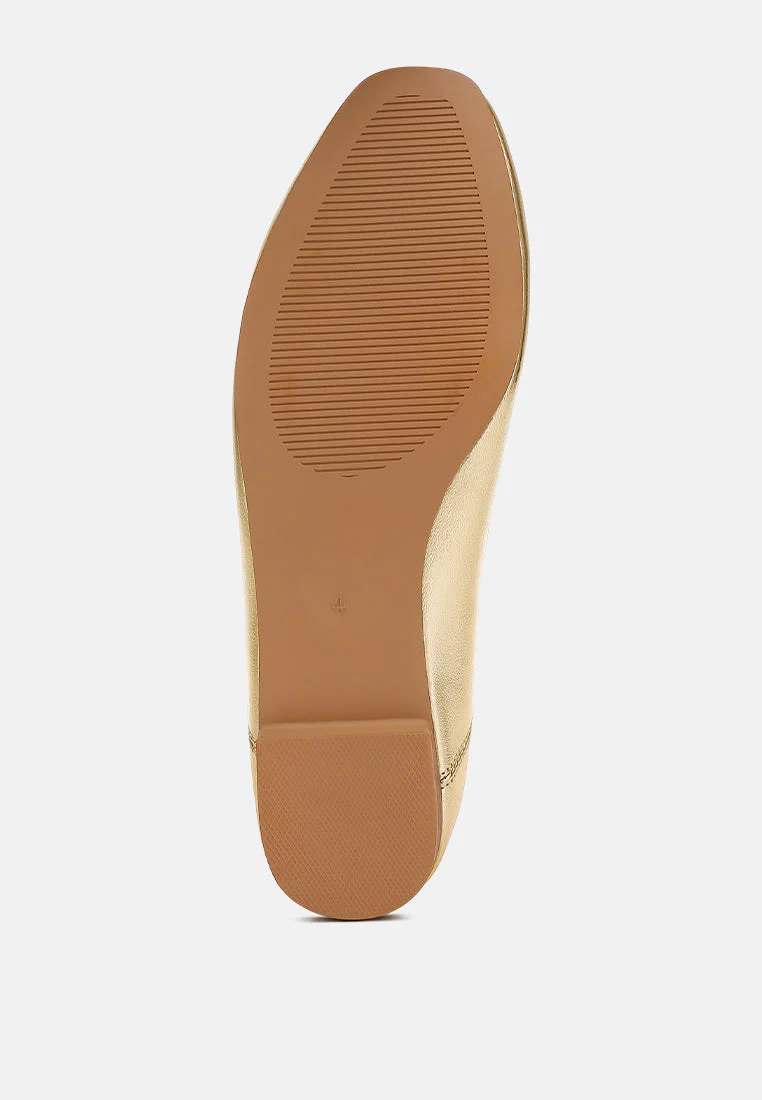 Ipara Bow Detail Metallic Ballerinas - Image 6