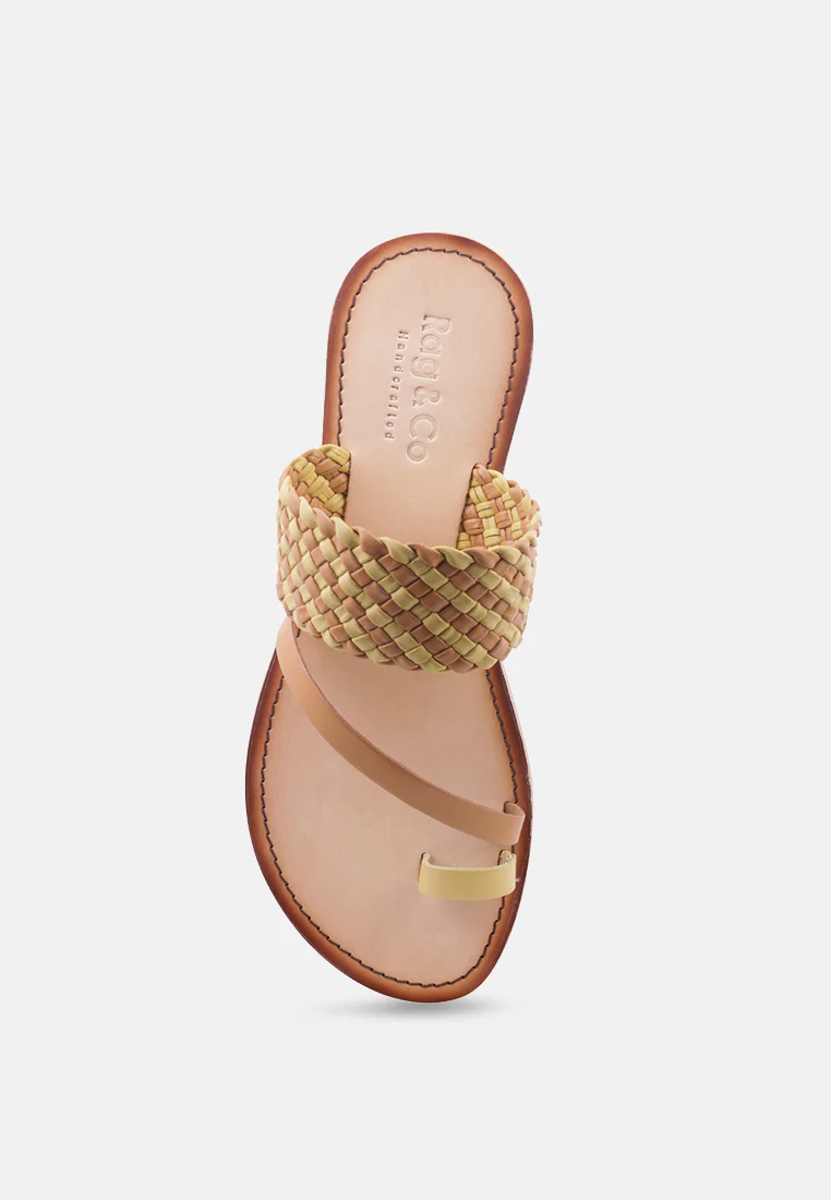 ISIDORA Mustard Braided Leather Flat Sandal - Image 7