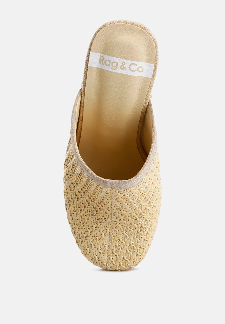 Jeydena Raffia Platform Clogs In Natural - Image 6