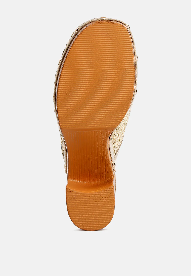 Jeydena Raffia Platform Clogs In Natural - Image 7
