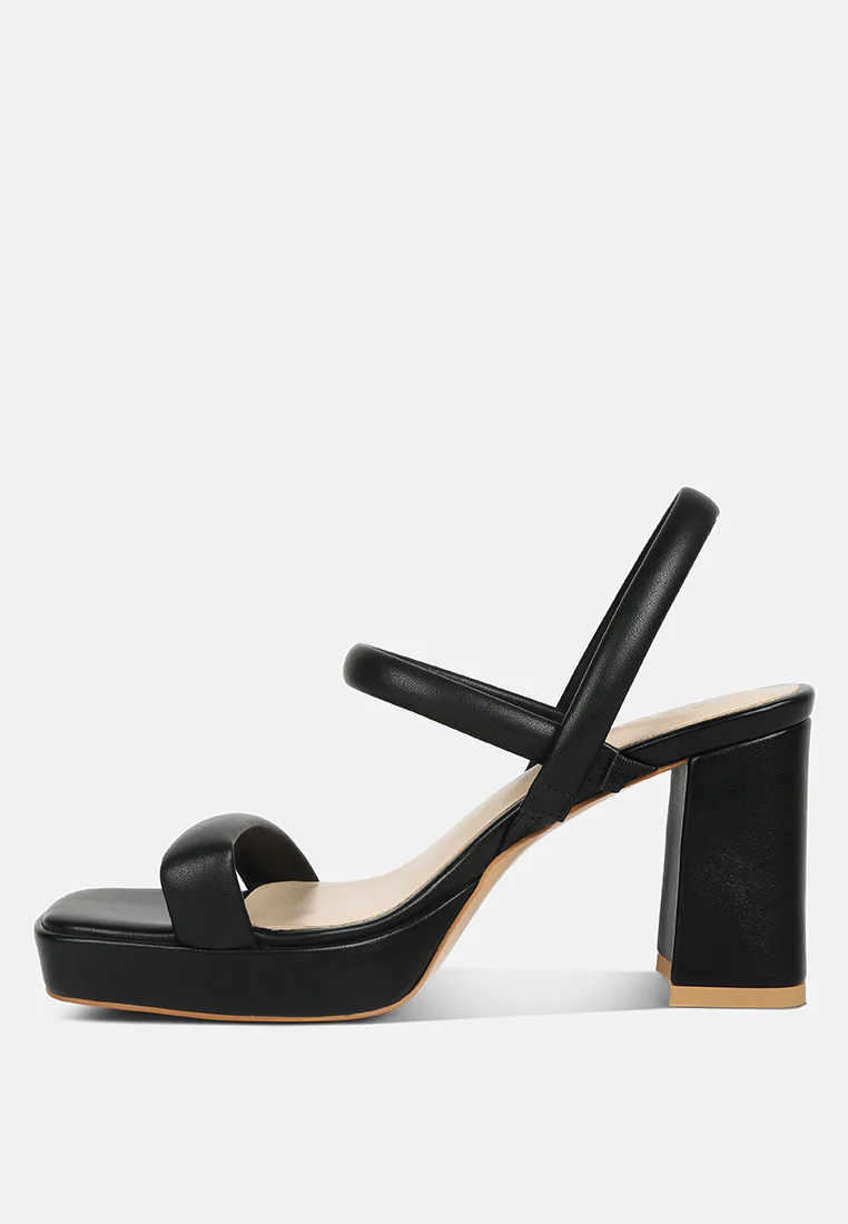 JOSLYN Slingback Block Heel Sandals in Black - Image 4