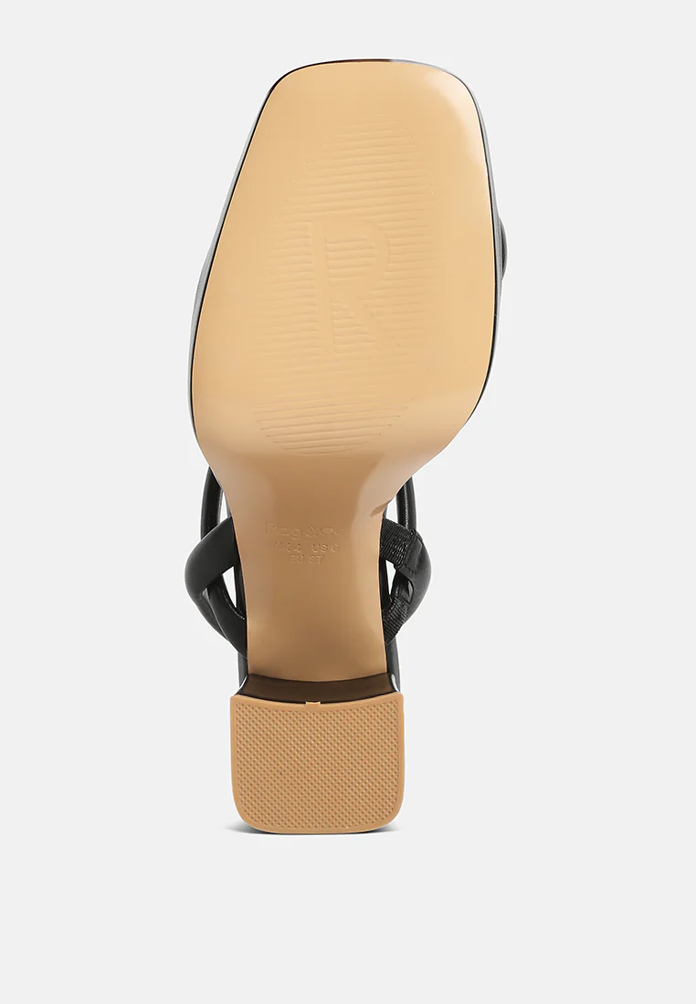 JOSLYN Slingback Block Heel Sandals in Black - Image 7
