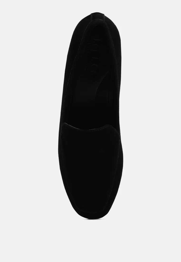 JULIA Black Suede Semi Casual Loafers - Image 6