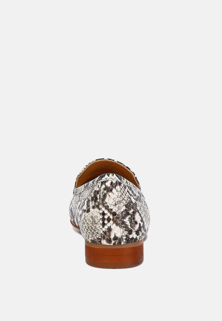 JULIA Snake Skin Textured Loafers - Image 5