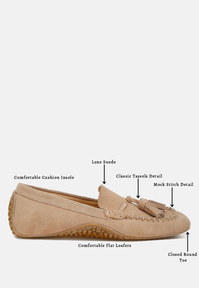 Kipstar Real Suede Leather Tassel Loafers - Image 13