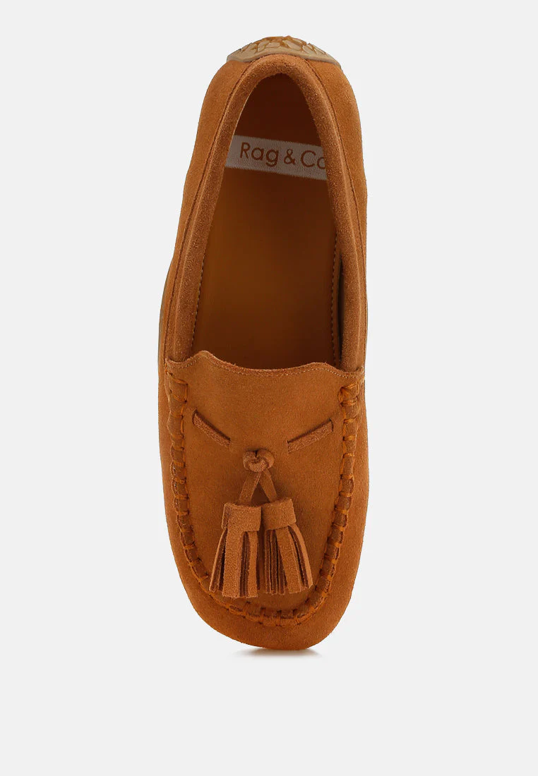 Kipstar Real Suede Leather Tassel Loafers - Image 5