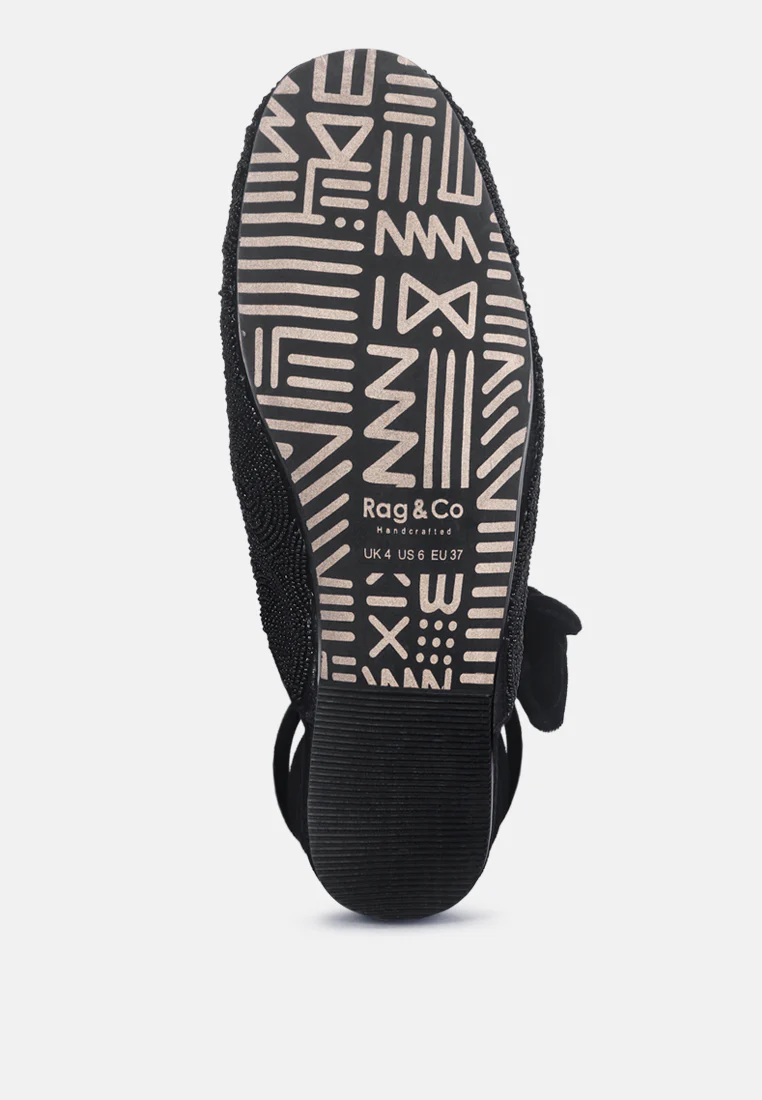 KUBA African Intricate Embroidery Black Mules - Image 6