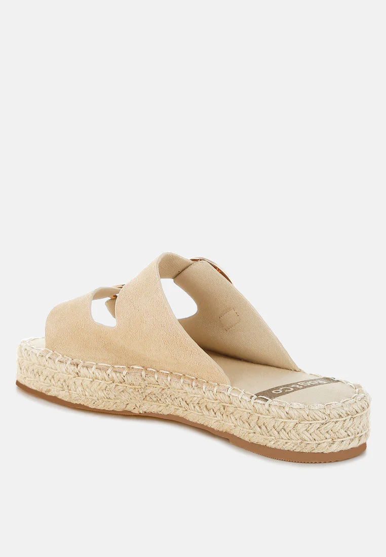 Kuopa Genuine Soft Leather Espadrille Flatform Sandals - Image 3