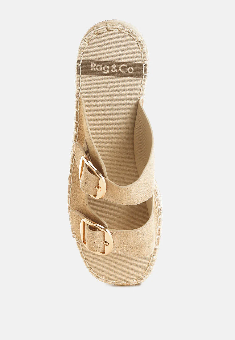 Kuopa Genuine Soft Leather Espadrille Flatform Sandals - Image 4