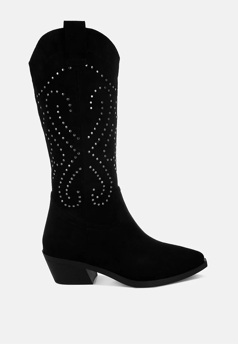 Lariat Studs Embellished Cowboy Boots - Image 12