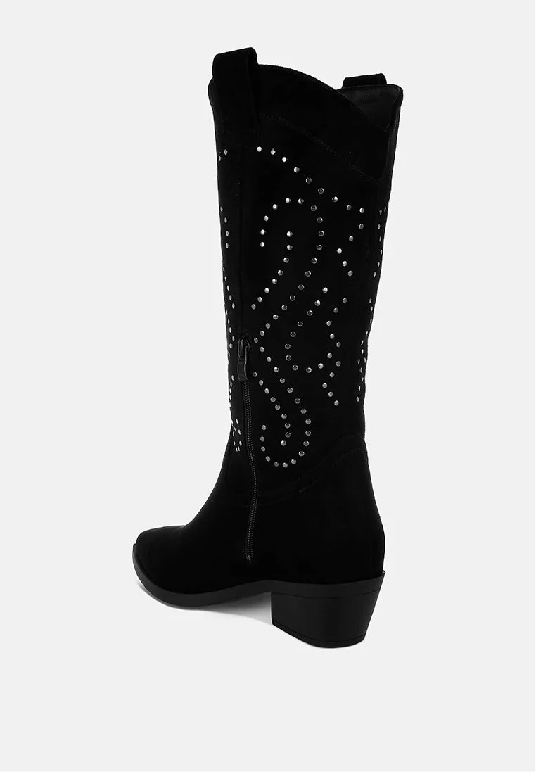 Lariat Studs Embellished Cowboy Boots - Image 15