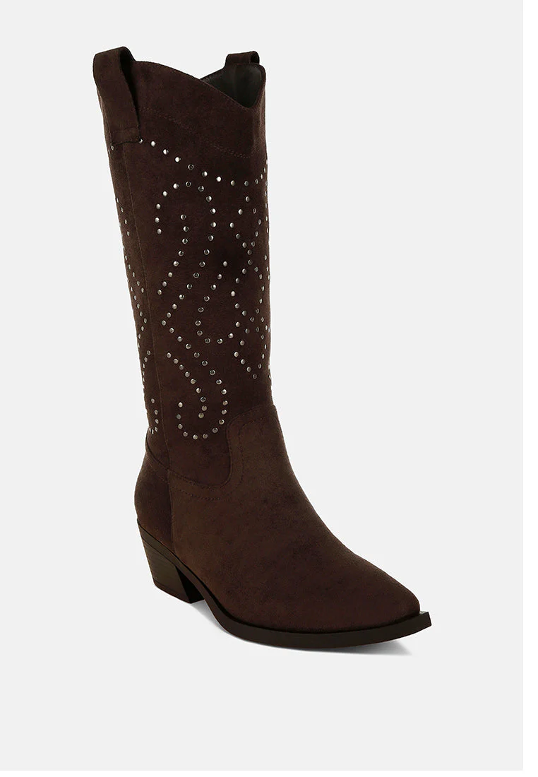 Lariat Studs Embellished Cowboy Boots - Image 3