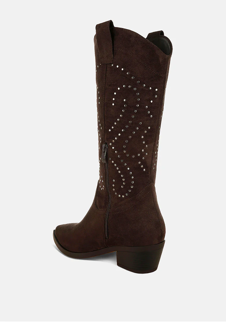 Lariat Studs Embellished Cowboy Boots - Image 4